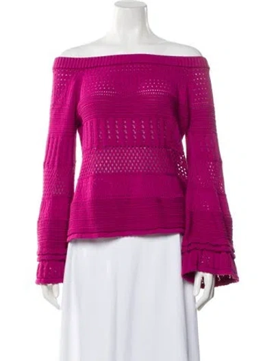 Pre-owned Ba&sh Off-the-shoulder Sweater In Pink