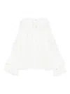 Ba&sh Omar Eyelet-embroidered Ruffle Blouse In Neutral