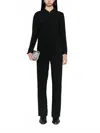 Ba&sh Omiza Long Sleeve Straight Leg Jumpsuit In Black In Black