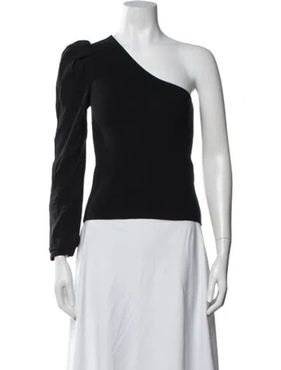 Pre-owned Ba&sh One-shoulder Long Sleeve Top In Black