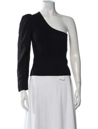 Pre-owned Ba&sh One-shoulder Long Sleeve Top In Black
