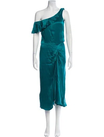 Pre-owned Ba&sh One-shoulder Midi Length Dress W/ Tags In Green