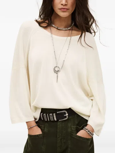 Ba&sh Open-back Buttoned Sweater In White