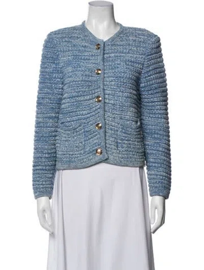 Pre-owned Ba&sh Open Front Sweater In Blue