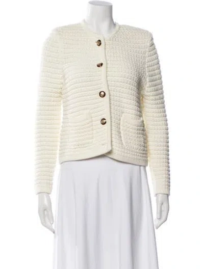 Pre-owned Ba&sh Open Front Sweater In White