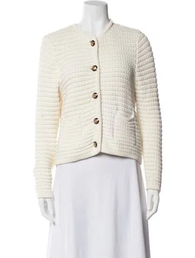 Pre-owned Ba&sh Open Front Sweater In White