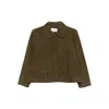 Ba&sh Classic-collar Leather Jacket In Green