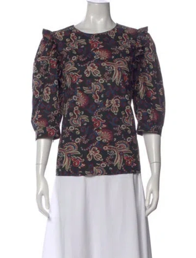 Pre-owned Ba&sh Paisley Print Crew Neck Blouse In Multi