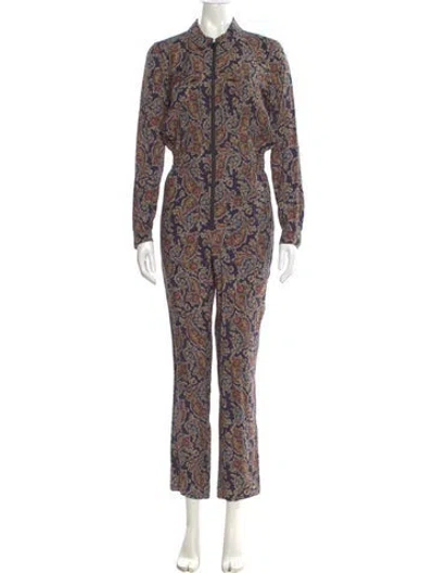 Pre-owned Ba&sh Paisley Print Jumpsuit In Blue