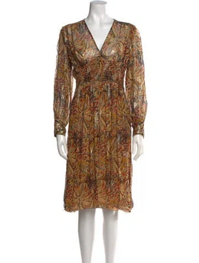 Pre-owned Ba&sh Paisley Print Knee-length Dress In Neutrals