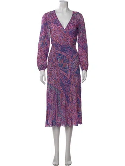 Pre-owned Ba&sh Paisley Print Long Dress In Multi