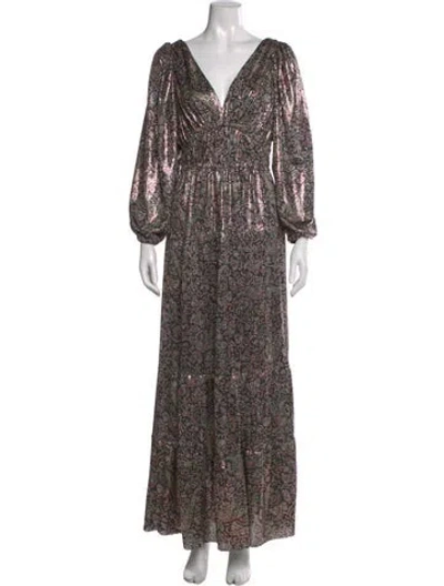 Pre-owned Ba&sh Paisley Print Long Dress In Multi
