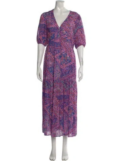 Pre-owned Ba&sh Paisley Print Long Dress In Multi