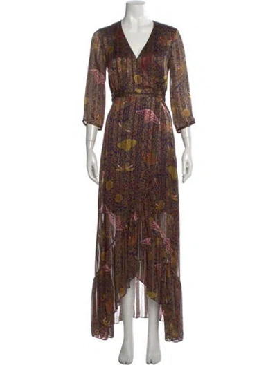 Pre-owned Ba&sh Paisley Print Long Dress In Multi