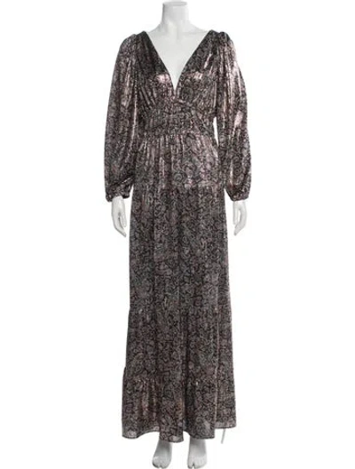 Pre-owned Ba&sh Paisley Print Long Dress In Multi