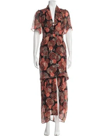 Pre-owned Ba&sh Paisley Print Long Dress In Multi