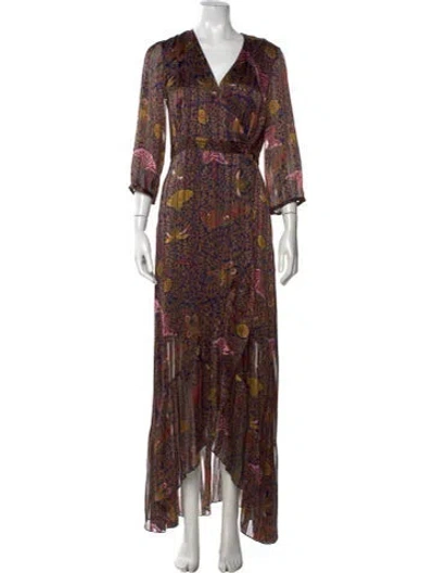 Pre-owned Ba&sh Paisley Print Long Dress In Multi
