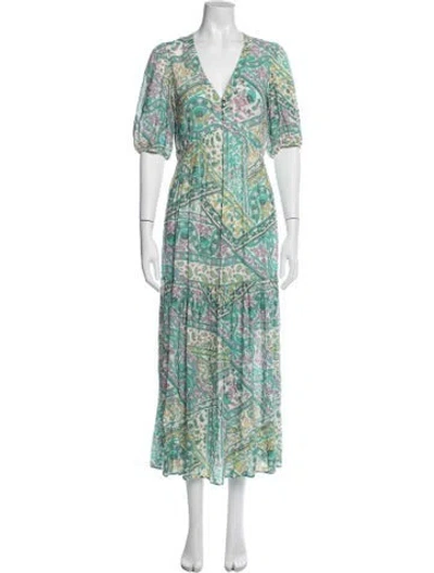 Pre-owned Ba&sh Paisley Print Long Dress In Multi