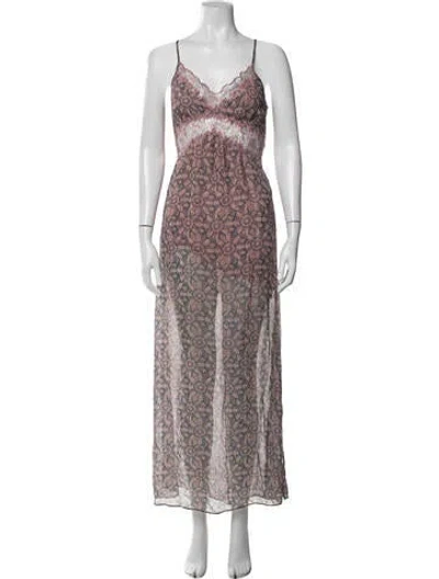 Pre-owned Ba&sh Paisley Print Long Dress In Multicolor