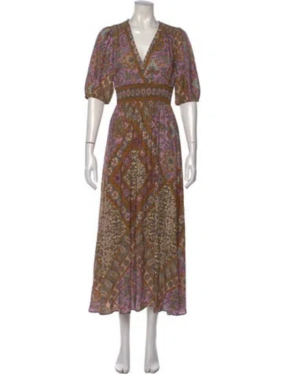 Pre-owned Ba&sh Paisley Print Long Dress In Neutral