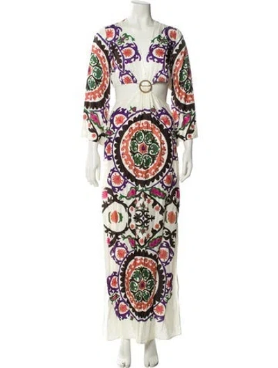 Pre-owned Ba&sh Paisley Print Long Dress W/ Tags In Multi