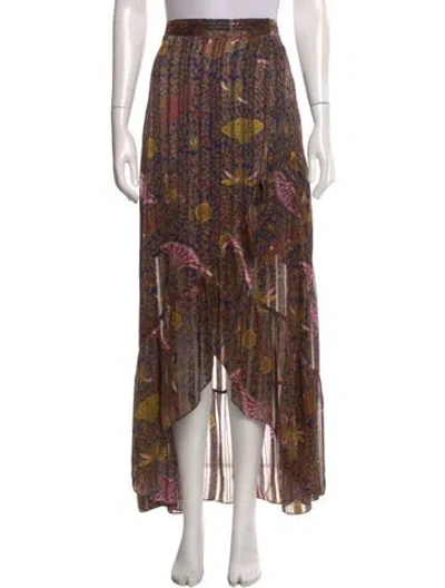 Pre-owned Ba&sh Paisley Print Long Skirt In Blue