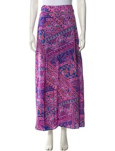 Pre-owned Ba&sh Paisley Print Long Skirt In Blue
