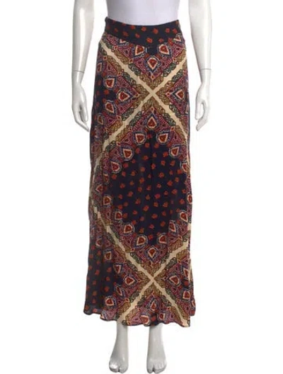 Pre-owned Ba&sh Paisley Print Long Skirt In Blue