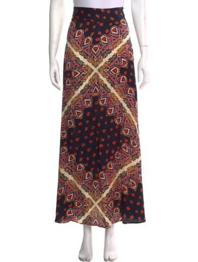 Pre-owned Ba&sh Paisley Print Long Skirt In Blue