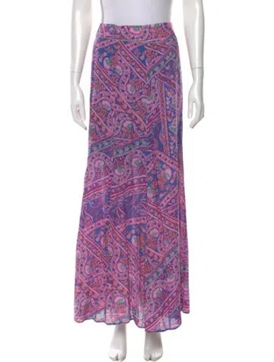 Pre-owned Ba&sh Paisley Print Long Skirt In Purple