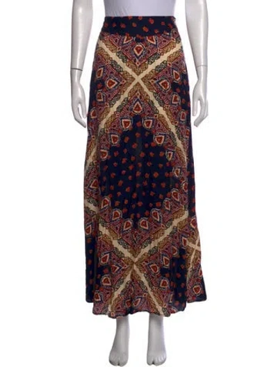 Pre-owned Ba&sh Paisley Print Long Skirt W/ Tags In Blue