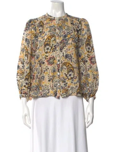 Pre-owned Ba&sh Paisley Print Long Sleeve Blouse In Neutral
