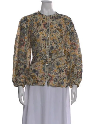 Pre-owned Ba&sh Paisley Print Long Sleeve Blouse In Neutral