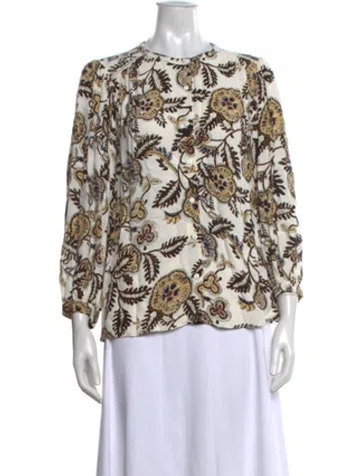 Pre-owned Ba&sh Paisley Print Long Sleeve Blouse In Neutrals