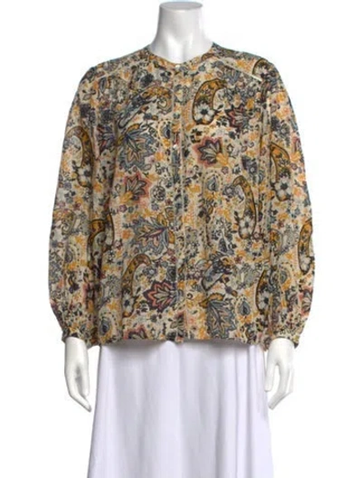 Pre-owned Ba&sh Paisley Print Long Sleeve Blouse In Neutrals