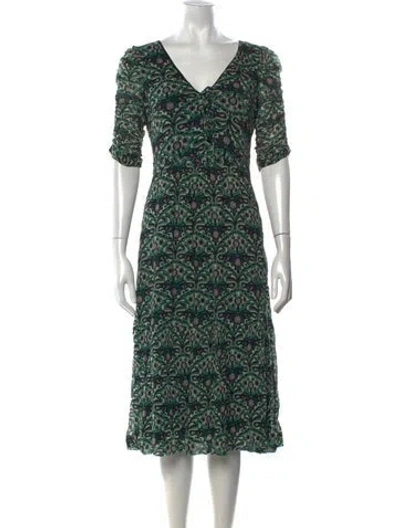 Pre-owned Ba&sh Paisley Print Midi Length Dress In Black