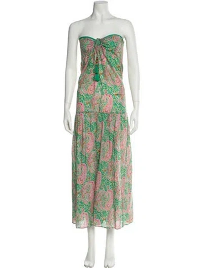 Pre-owned Ba&sh Paisley Print Midi Length Dress In Multi