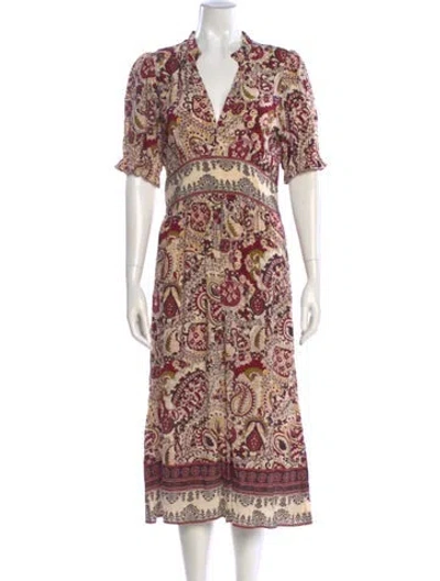 Pre-owned Ba&sh Paisley Print Midi Length Dress In Neutral
