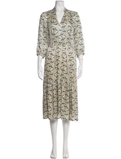 Pre-owned Ba&sh Paisley Print Midi Length Dress In Neutral