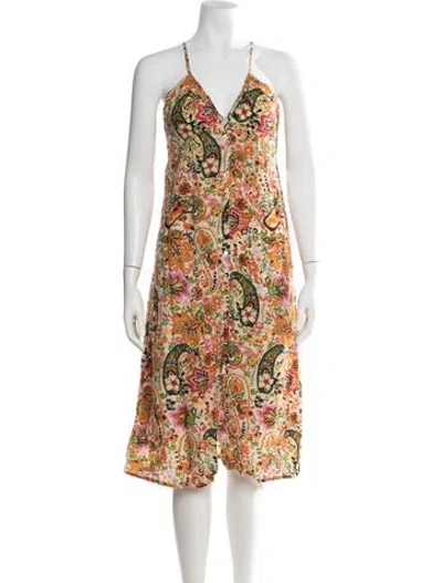 Pre-owned Ba&sh Paisley Print Midi Length Dress In Neutral