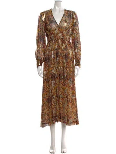 Pre-owned Ba&sh Paisley Print Midi Length Dress In Neutrals
