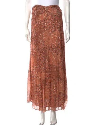 Pre-owned Ba&sh Paisley Print Midi Length Dress In Orange