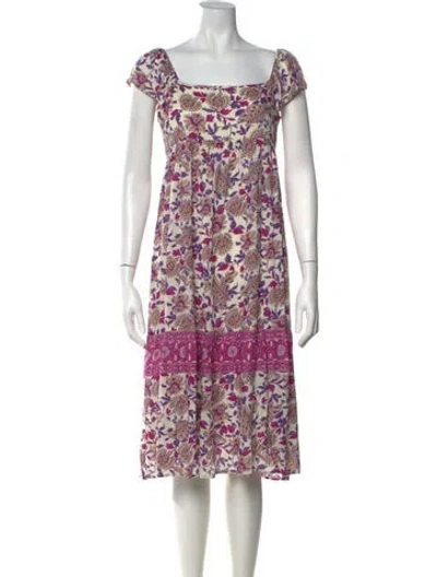 Pre-owned Ba&sh Paisley Print Midi Length Dress In Purple/white
