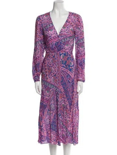 Pre-owned Ba&sh Paisley Print Midi Length Dress W/ Tags In Multi