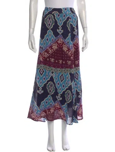 Pre-owned Ba&sh Paisley Print Midi Length Skirt In Blue