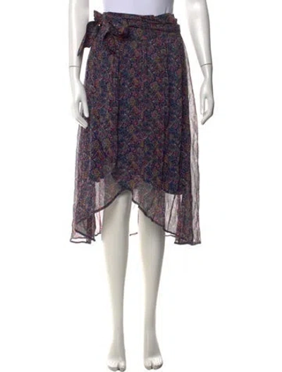 Pre-owned Ba&sh Paisley Print Midi Length Skirt In Blue