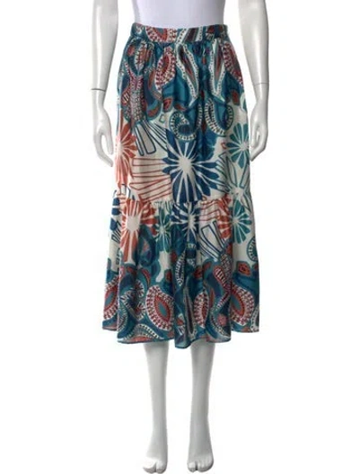 Pre-owned Ba&sh Paisley Print Midi Length Skirt In Blue