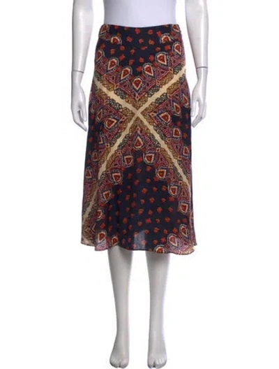 Pre-owned Ba&sh Paisley Print Midi Length Skirt In Blue