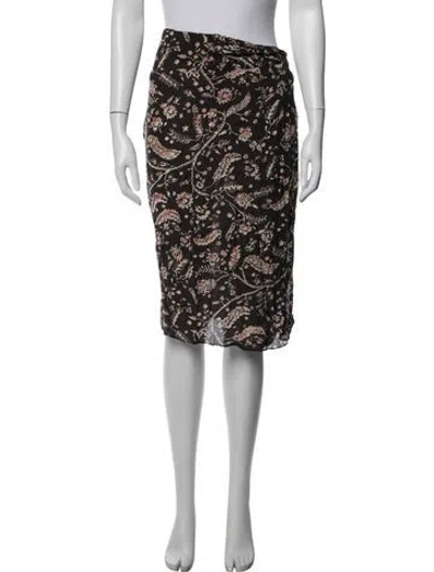 Pre-owned Ba&sh Paisley Print Midi Length Skirt In Brown