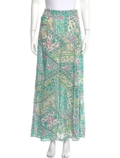Pre-owned Ba&sh Paisley Print Midi Length Skirt In Green